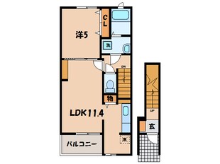 西尾駅 バス14分  上矢田南下車：停歩15分 2階の物件間取画像